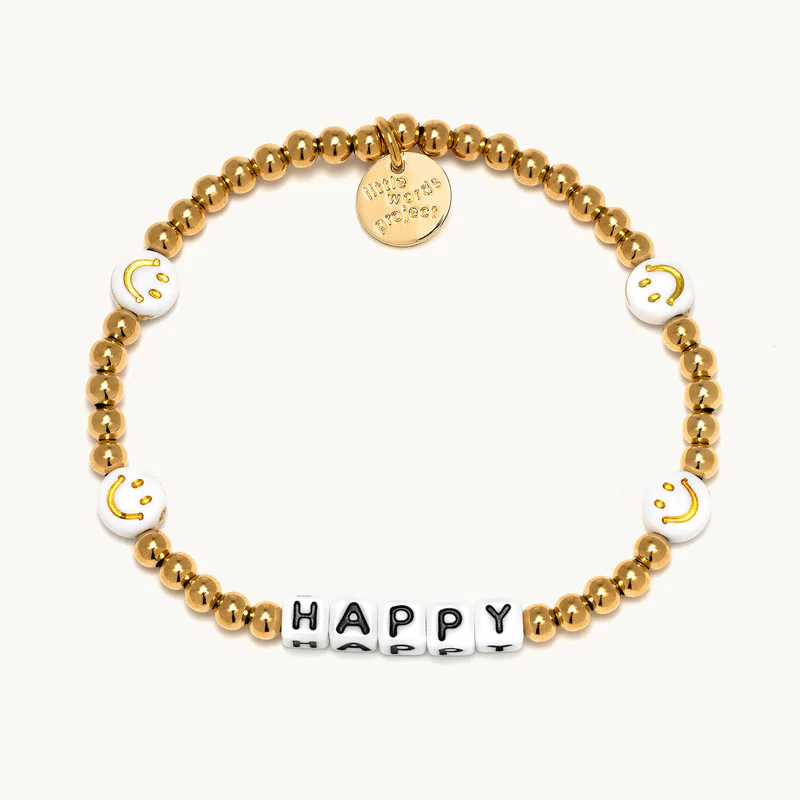 Happy Bracelet in Gold Little Words Project--Lemons and Limes Boutique