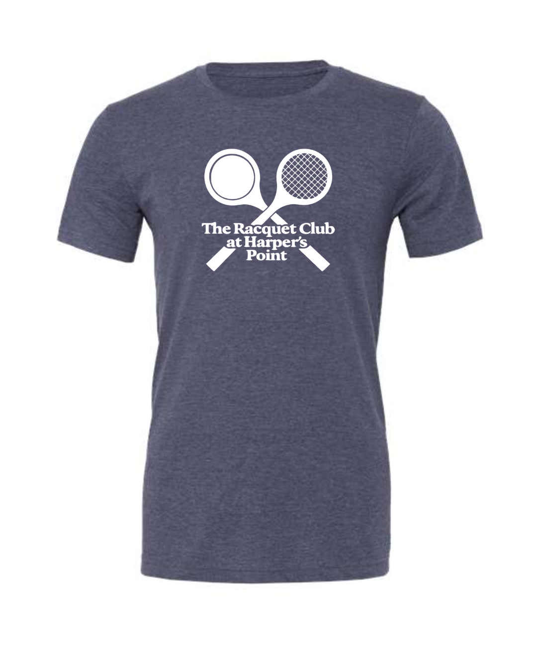 The Racquet Club Short Sleeve Tee in Heather Navy- Unisex Adult