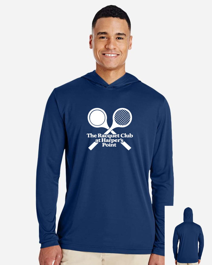 The Racquet Club Performance Hoodie in Navy (Youth and Adult)
