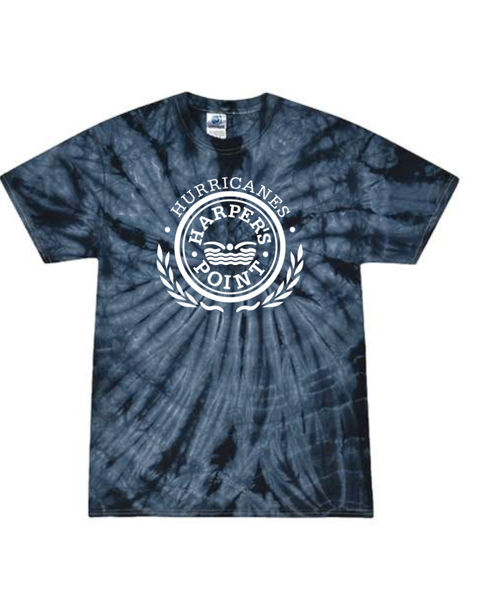Harpers Point Hurricanes Navy Tie Dye Short Sleeve Tee - Youth and Adult