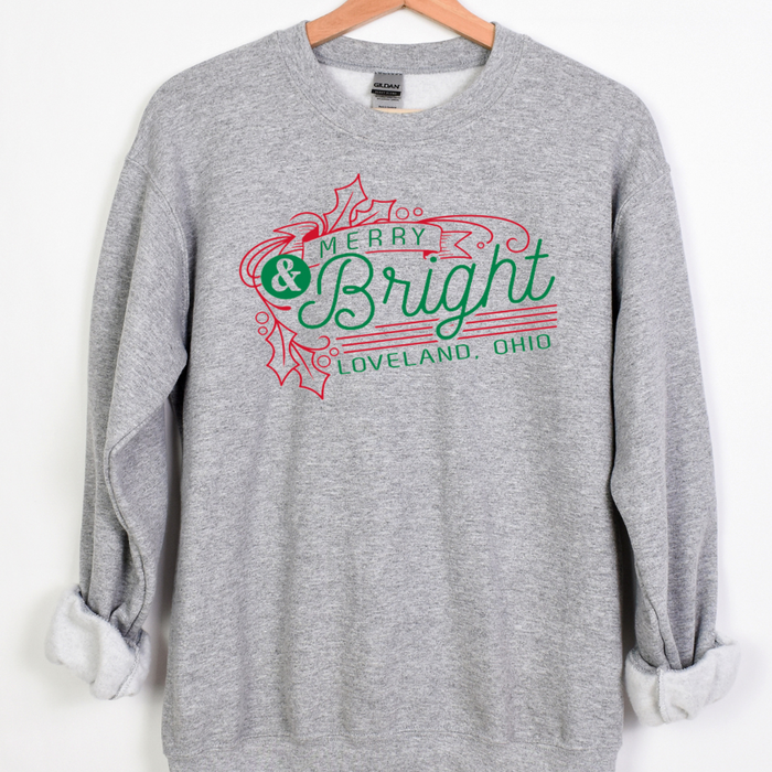Merry & Bright Loveland 2 Color Sweatshirt on Gray-Lemons and Limes Boutique