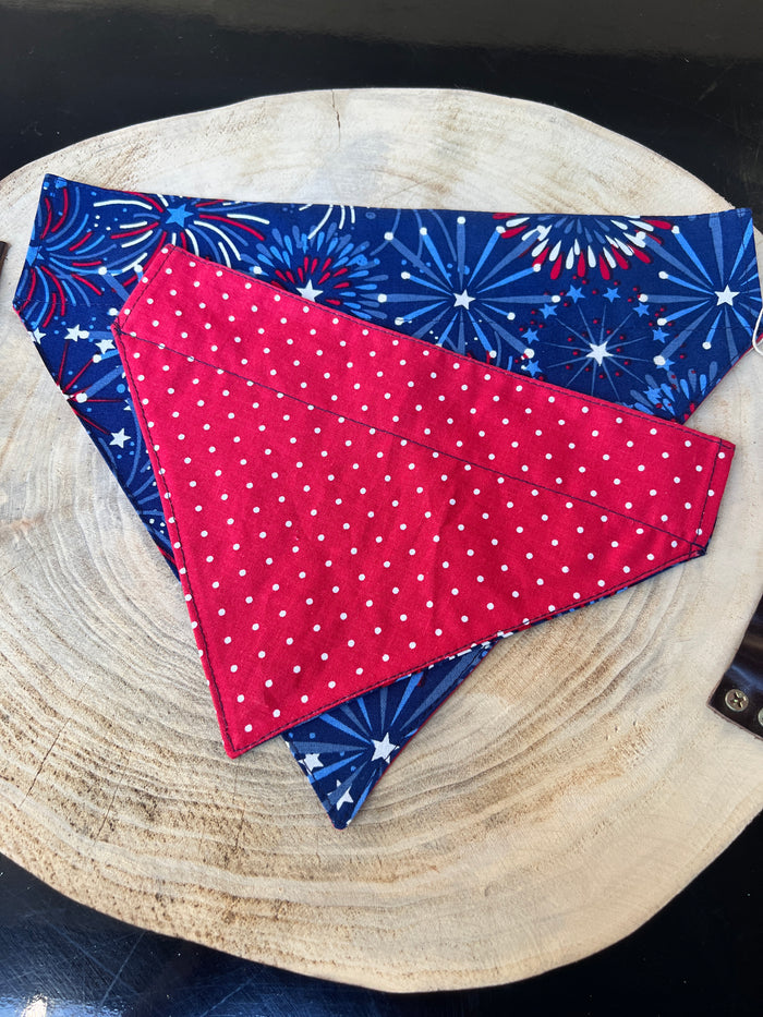 America Fireworks Dog Bandana by Sewn--Lemons and Limes Boutique