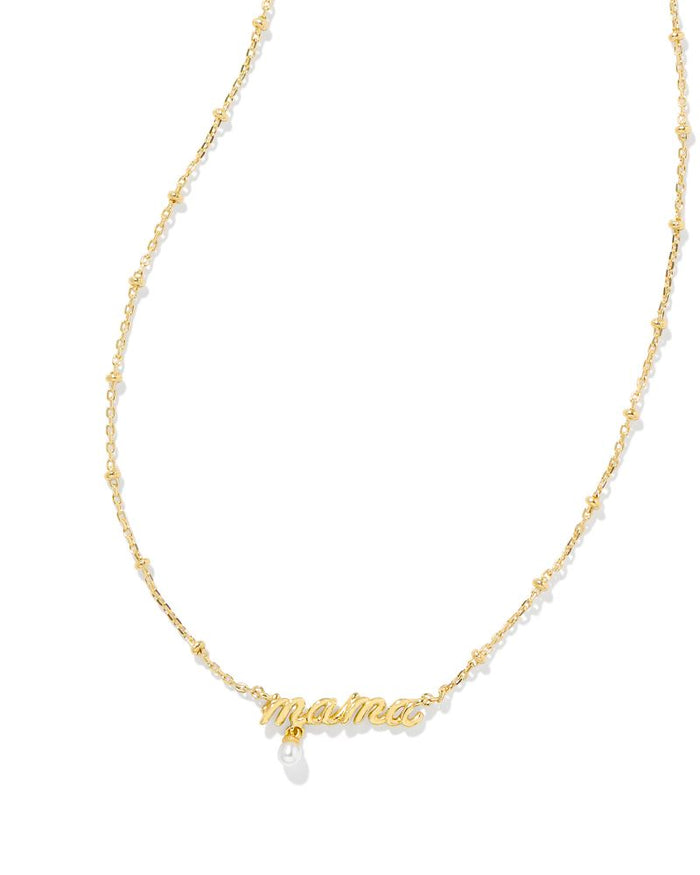 Mama Script with Pearl Pendant in Gold by Kendra Scott--Lemons and Limes Boutique