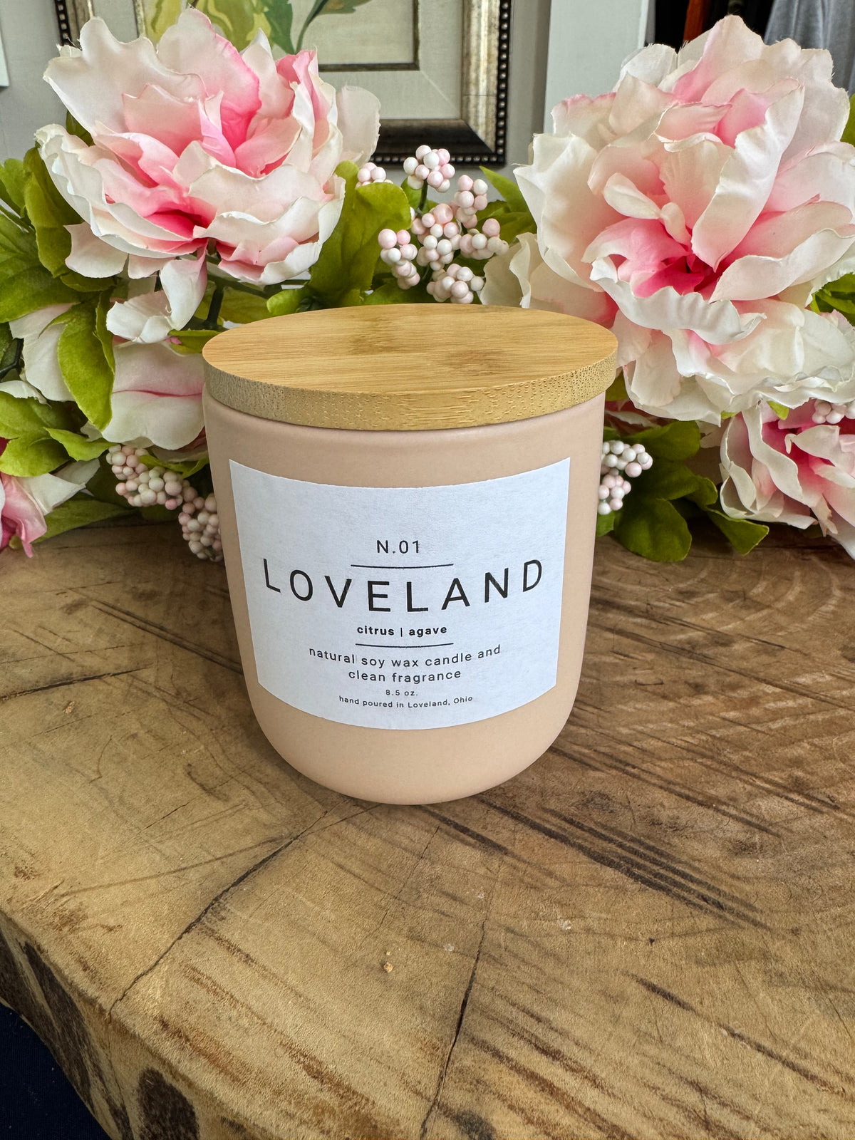 Blush Ceramic 8.5 oz Candle - Citrus Agave-Lemons and Limes Boutique