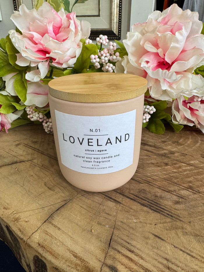 Blush Ceramic 8.5 oz Candle - Citrus Agave-Lemons and Limes Boutique