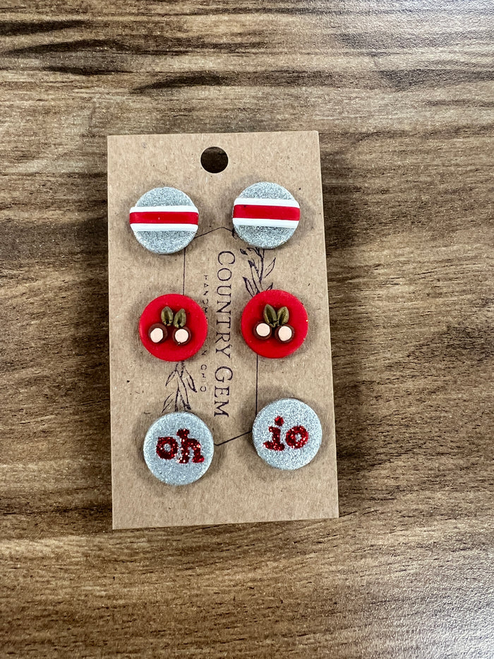 OHIO Buckeye Earring Set-Lemons and Limes Boutique