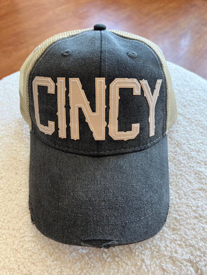 CINCY Trucker Hat in Black--Lemons and Limes Boutique