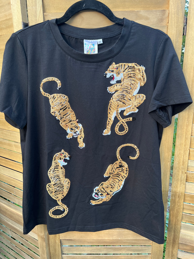 4 Crawling Tigers Tee in Black--Lemons and Limes Boutique