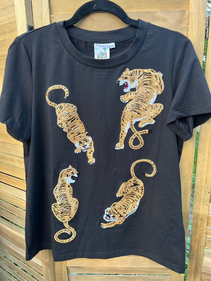 4 Crawling Tigers Tee in Black-Lemons and Limes Boutique