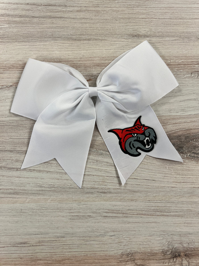 Embroidered Patch Bobcat Hair Bow--Lemons and Limes Boutique