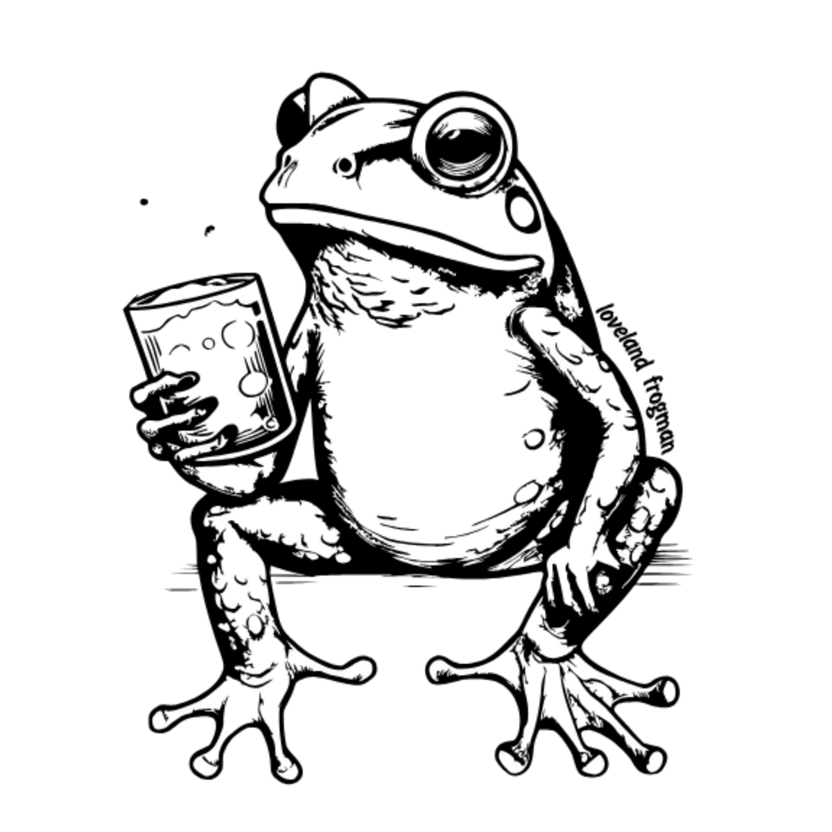 Frogman With Drink Sticker