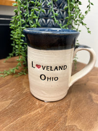 Loveland Ohio Pottery Mug-Blue/White-Lemons and Limes Boutique