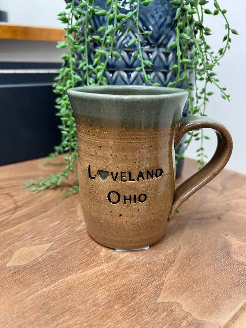 Loveland Ohio Pottery Mug - Green--Lemons and Limes Boutique