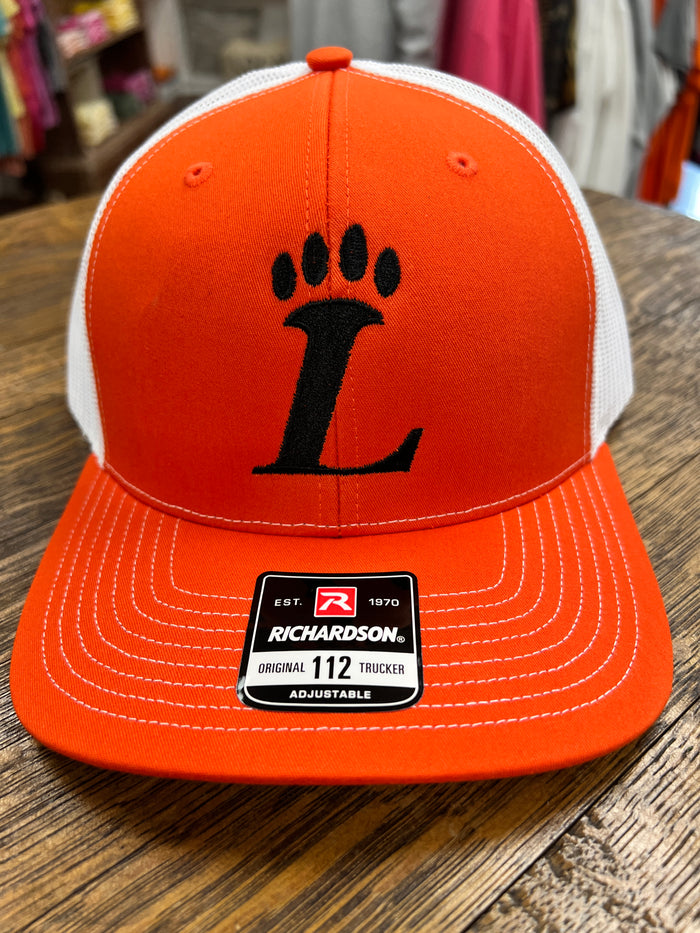 Loveland Logo Trucker Hat- Orange--Lemons and Limes Boutique