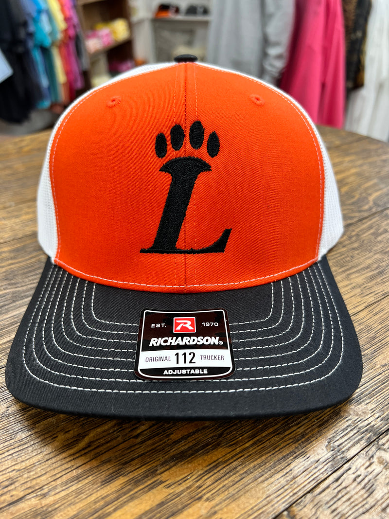 Loveland Logo Trucker Hat- Orange and Black--Lemons and Limes Boutique