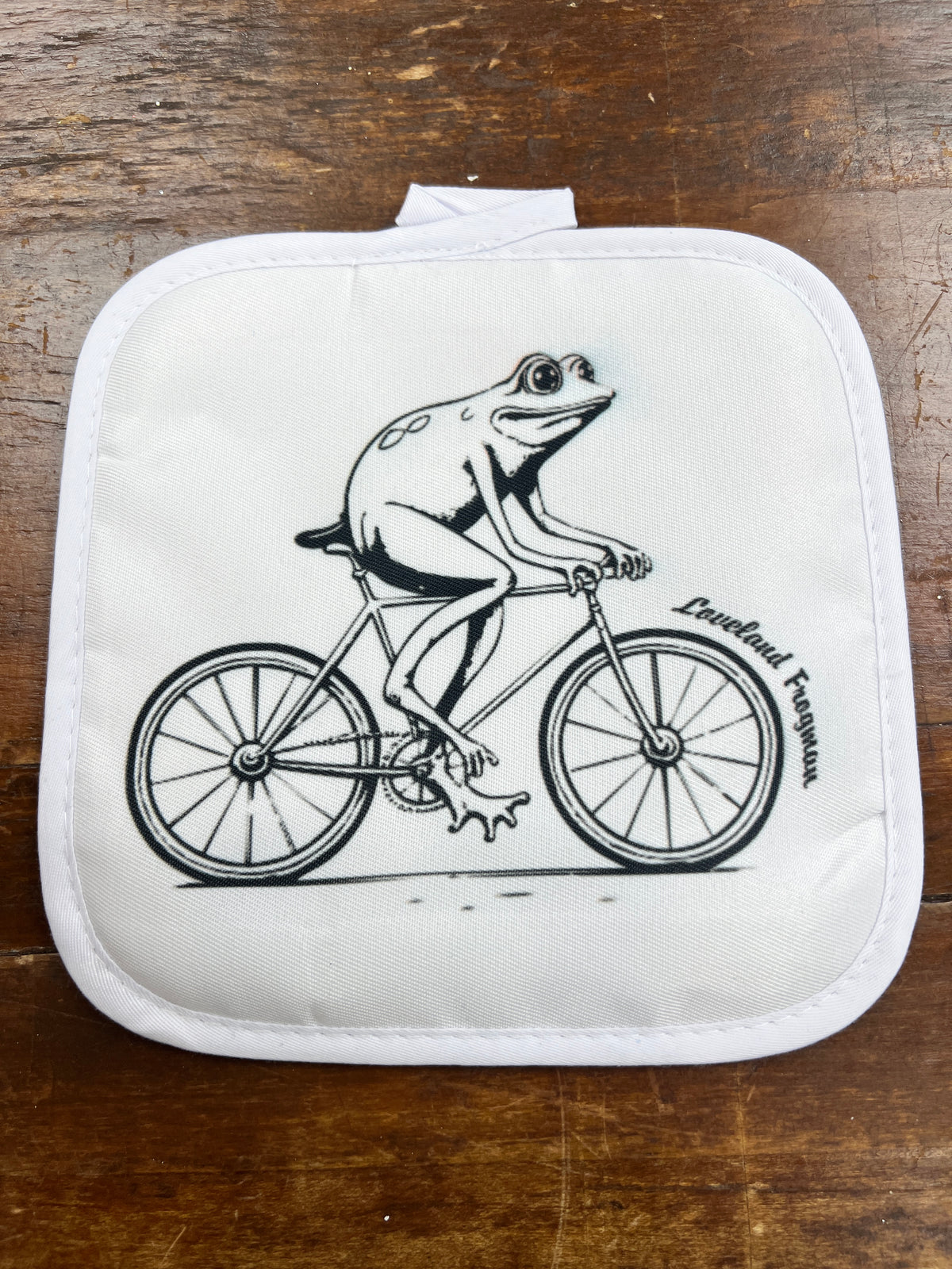 Loveland Frog on Bike Hot Pad-Lemons and Limes Boutique