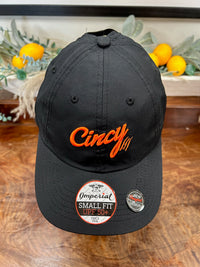 Ponytail Hat in Black with Orange Cincy by The Cincy Hat-Lemons and Limes Boutique