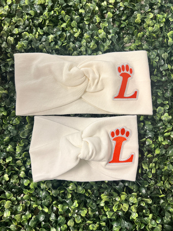 Stretchy Knotted Headband with Loveland Logo--Lemons and Limes Boutique