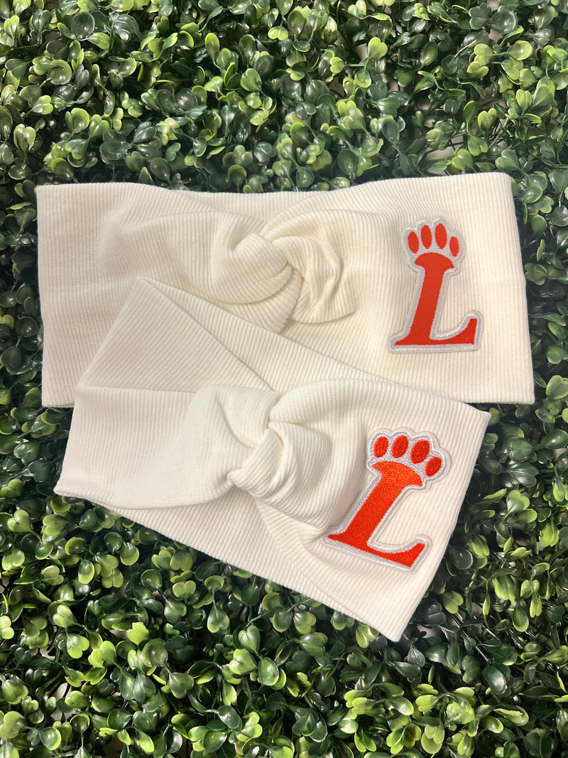 Stretchy Knotted Headband with Loveland Logo--Lemons and Limes Boutique