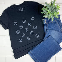 So Much Peace T-Shirt on Heathered Black-Graphic Tee-Lemons and Limes Boutique