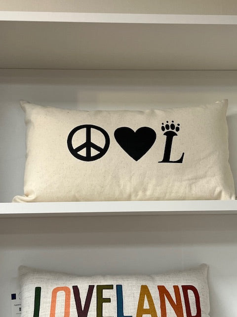 Peace Heart Loveland Lumbar Pillow-Lemons and Limes Boutique