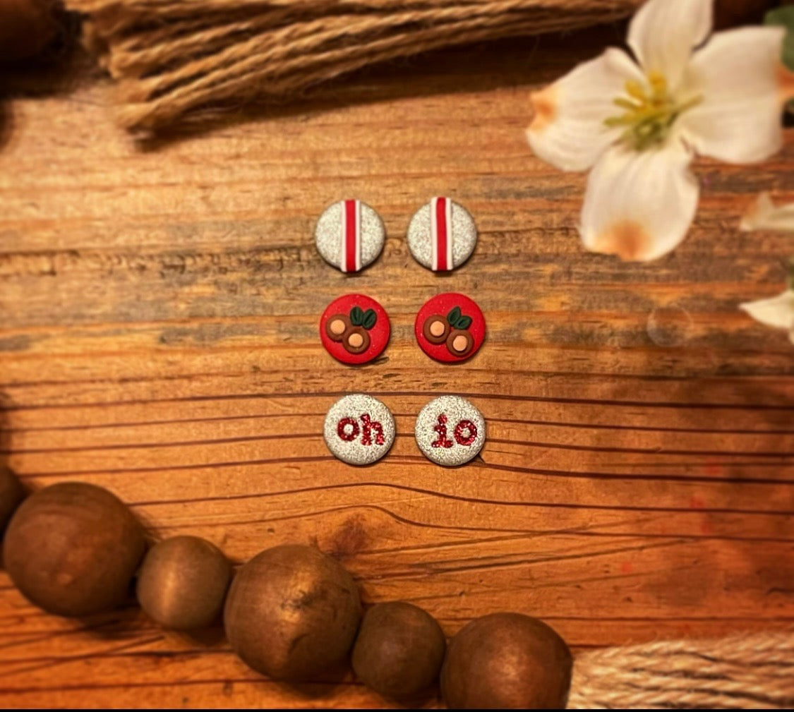 Handmade Clay Ohio Trio Stud Pack-Lemons and Limes Boutique