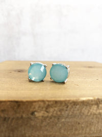 Bauble Stud Earrings-Stud Earrings-Sea Glass (Round)-Lemons and Limes Boutique