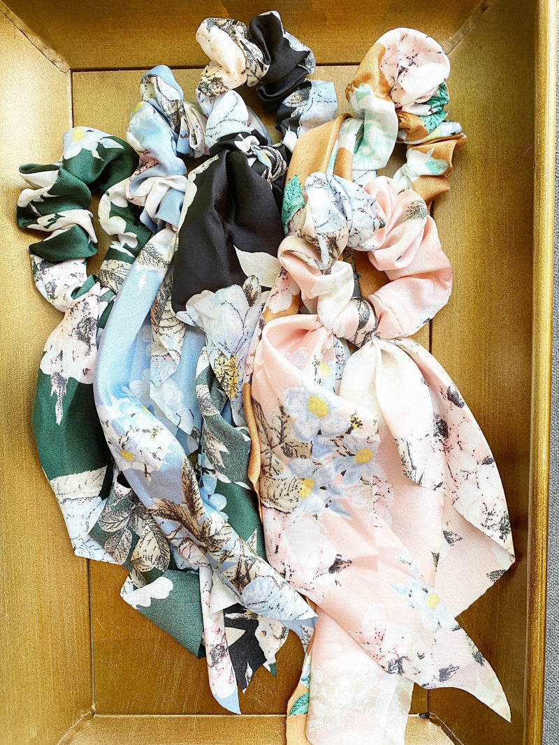 Boho Floral Hair Scarf-Hair Accessories-Lemons and Limes Boutique