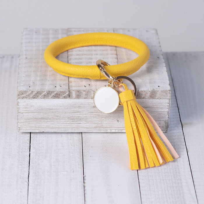 Hannah Hands Free Bangle Keychain-Yellow-Keychain-Lemons and Limes Boutique