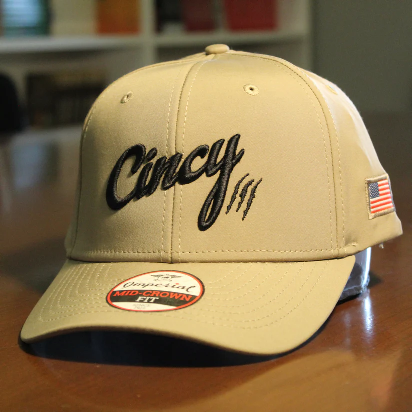 Mid-Crown in Khaki with Black Cincy by The Cincy Hat-Lemons and Limes Boutique