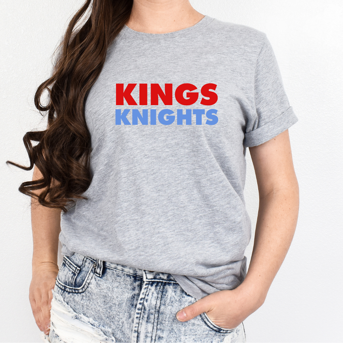 Kings Knights 2 Color Block Short Sleeve Tee - Unisex Adult