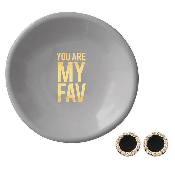 Ceramic Ring Dish & Earrings - You are My Fav--Lemons and Limes Boutique