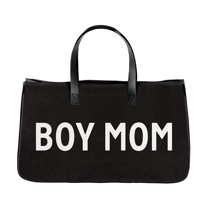 Black Canvas Tote - Boy Mom-Lemons and Limes Boutique