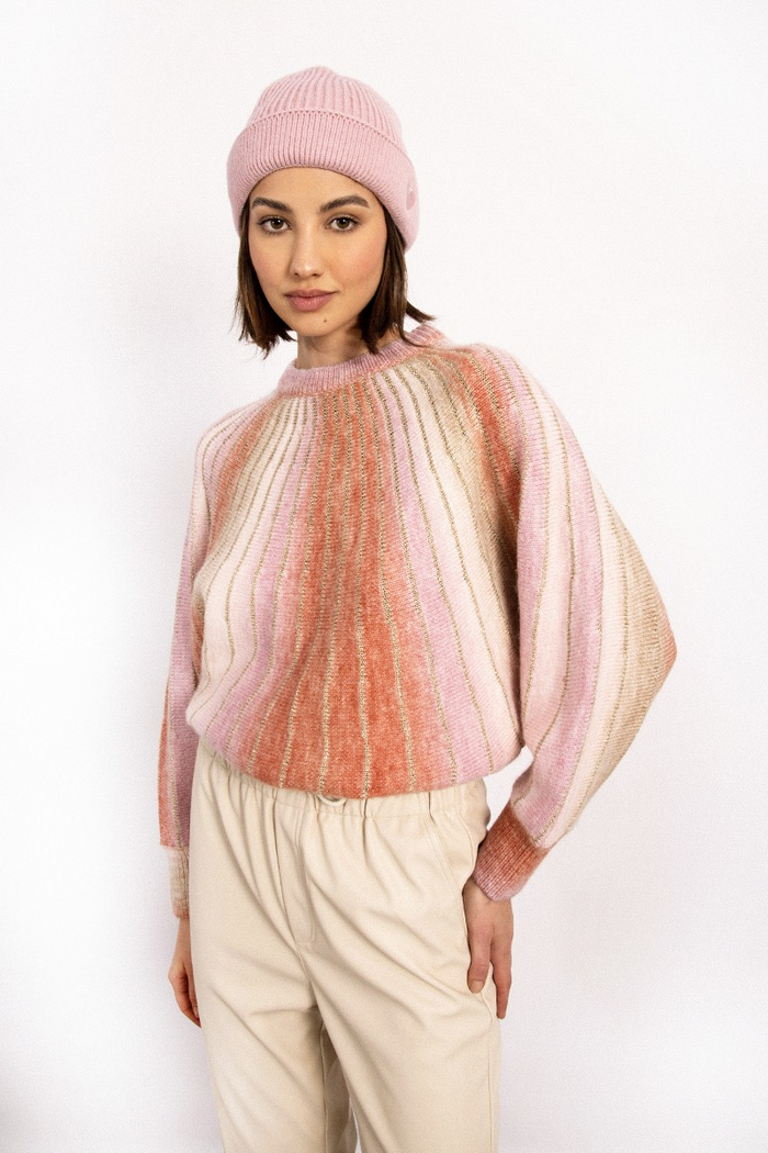 Phobe Knitted Batwing Sweater in Pink--Lemons and Limes Boutique
