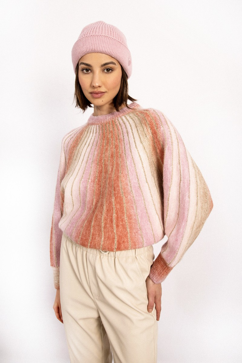 Phobe Knitted Batwing Sweater in Pink-Lemons and Limes Boutique