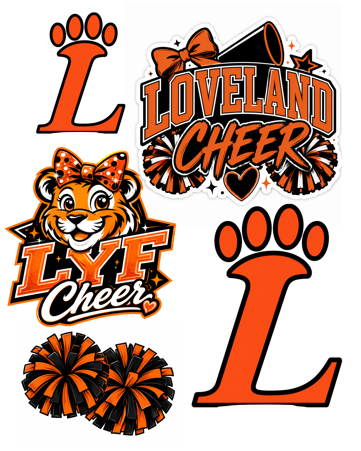 Loveland Cheer Sticker Sheet