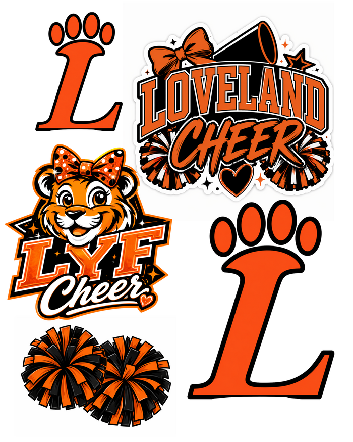 Loveland Cheer Sticker Sheet