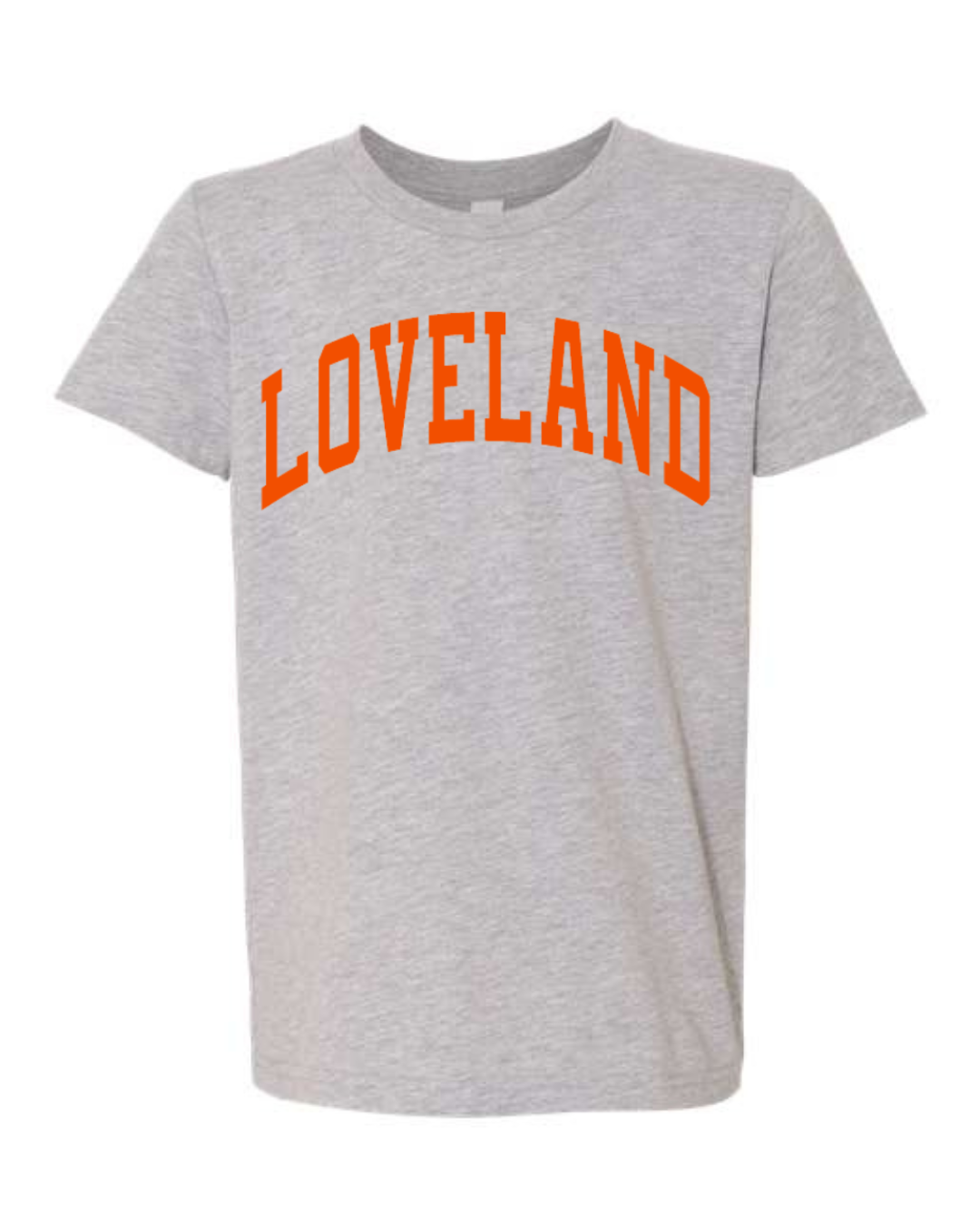 Curved Orange Loveland on Athletic Gray-Youth