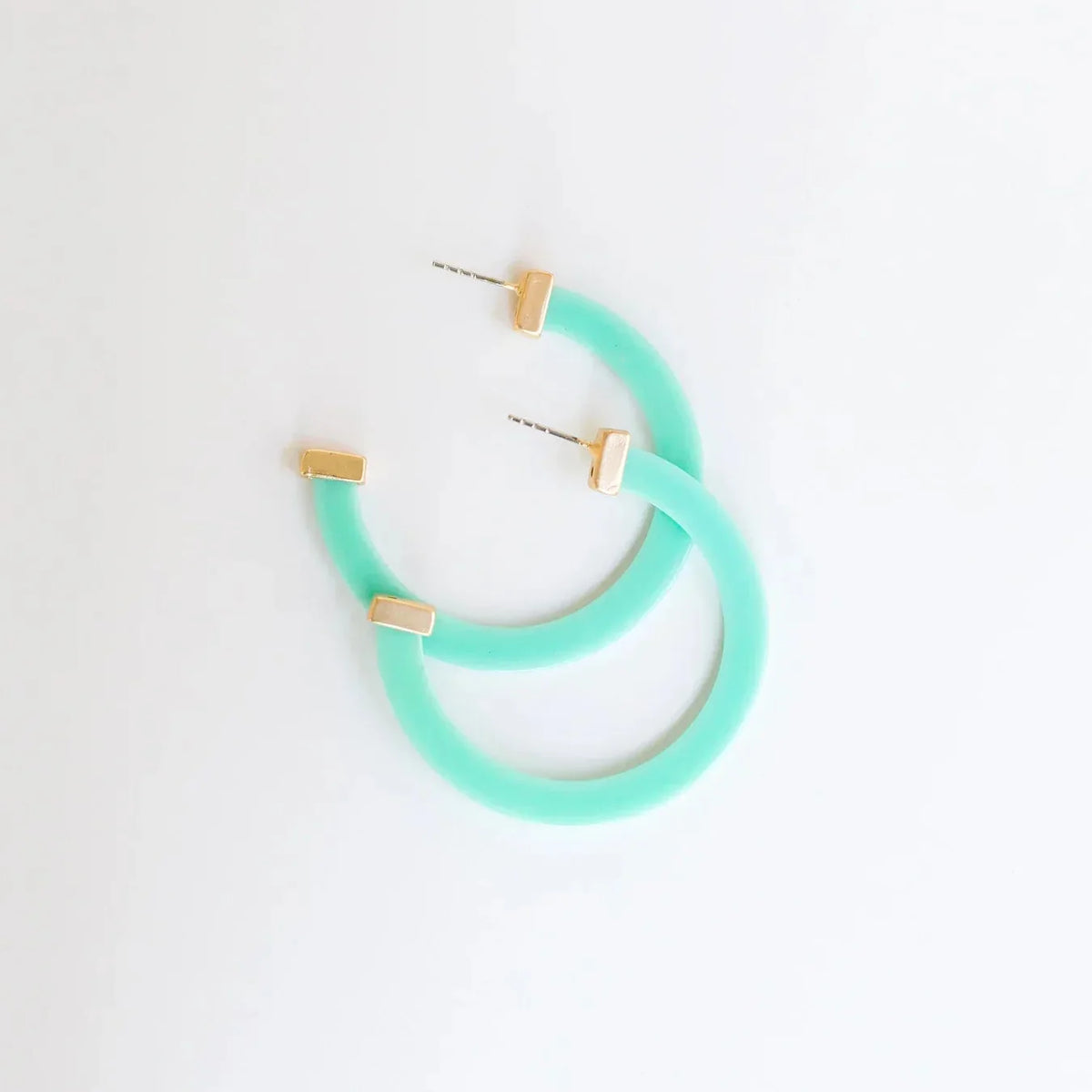 Classic Acrylic Large Hoops in Teal-Lemons and Limes Boutique