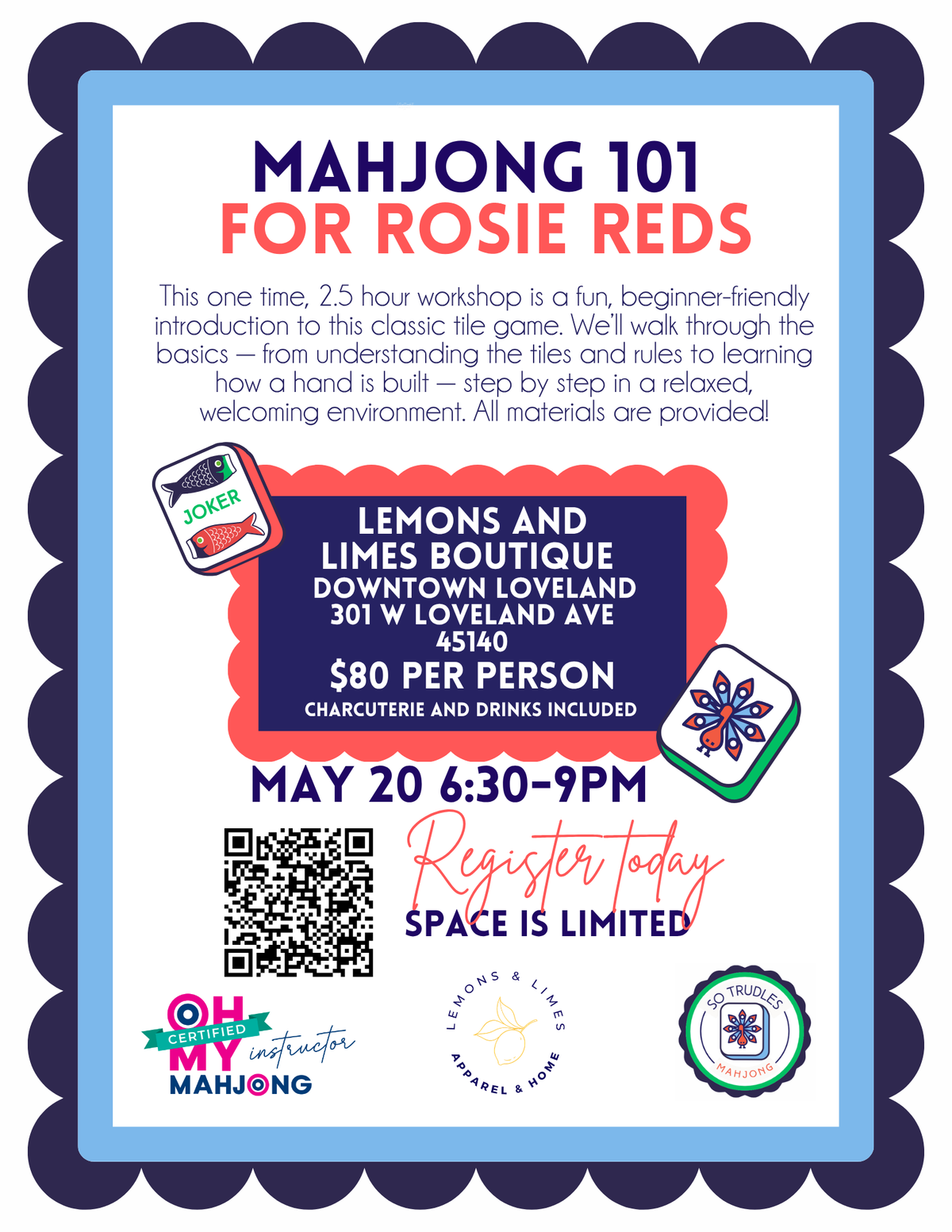 Private Mahjong Class for Rosie Reds