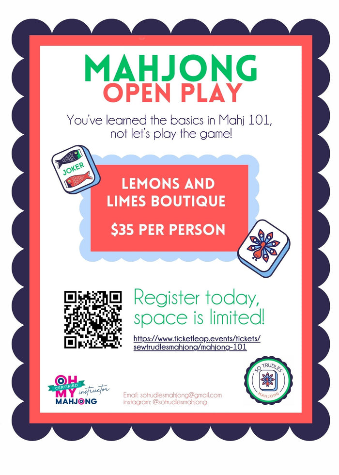 Mahjong Open Play-Lemons and Limes Boutique