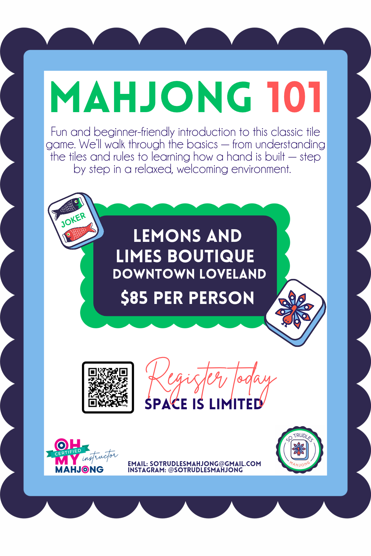 Mahjong 101 at Lemons and Limes Boutique