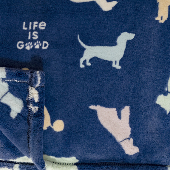 Plush Throw Blanket Dog in Dusty Blue--Lemons and Limes Boutique