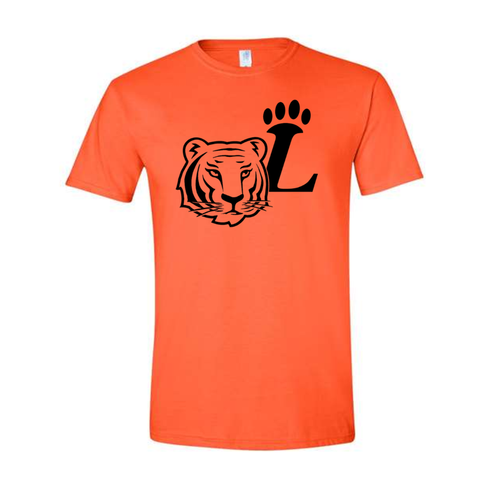 Tiger Face and LPaw T-Shirt on Orange - Youth