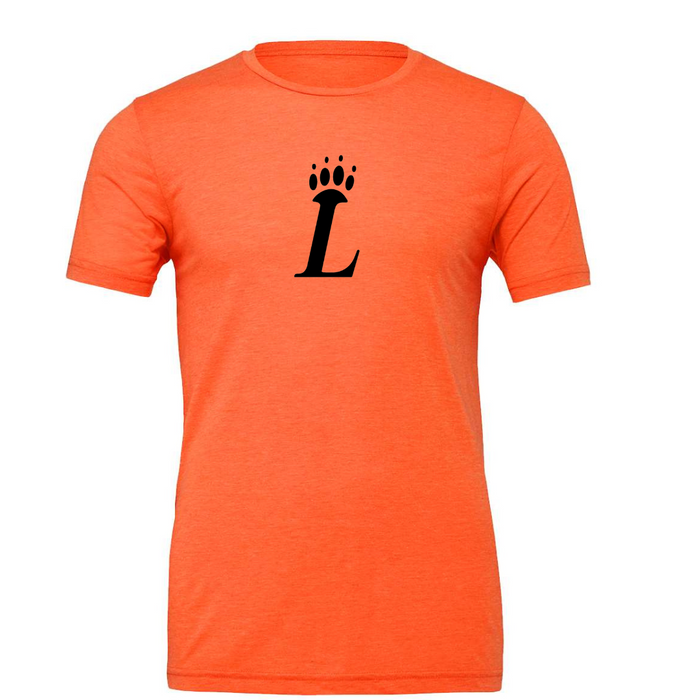 Loveland Paw on Orange Short Sleeve Tee--Lemons and Limes Boutique