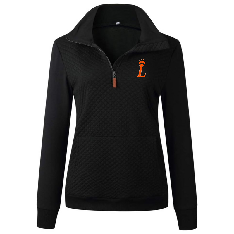 Loveland Quilted Black Quarter Zip Pullover (Women's)--Lemons and Limes Boutique