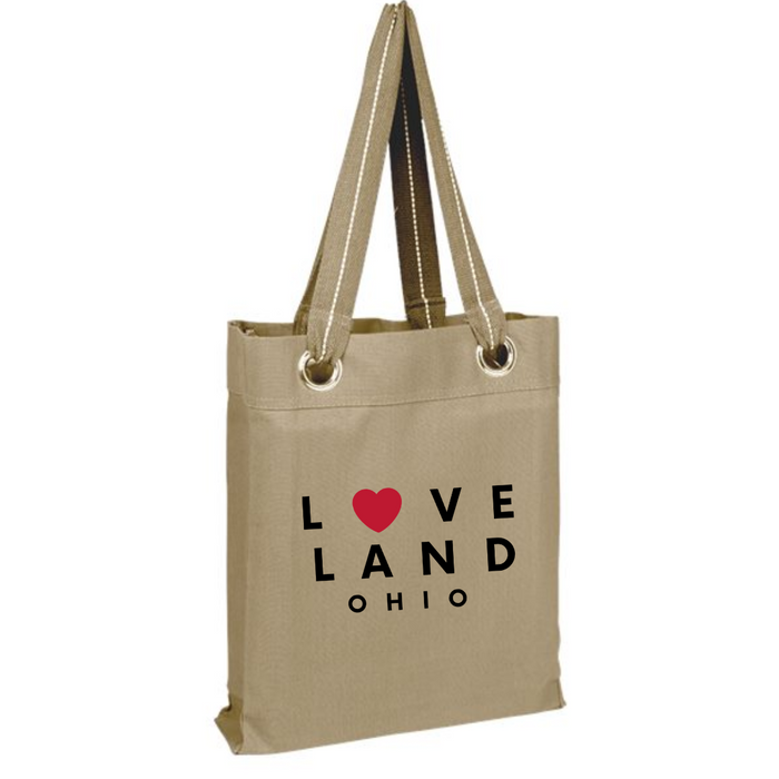 Loveland Heart Large Grommet Canvas Tote in Natural--Lemons and Limes Boutique