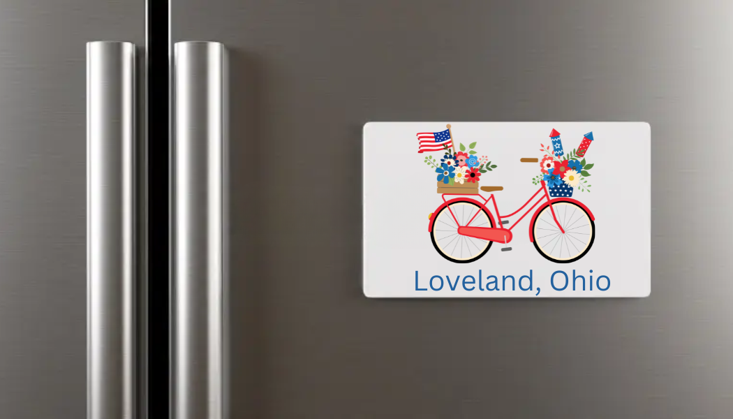 Loveland Patriotic Bike Neoprene Magnet-Lemons and Limes Boutique