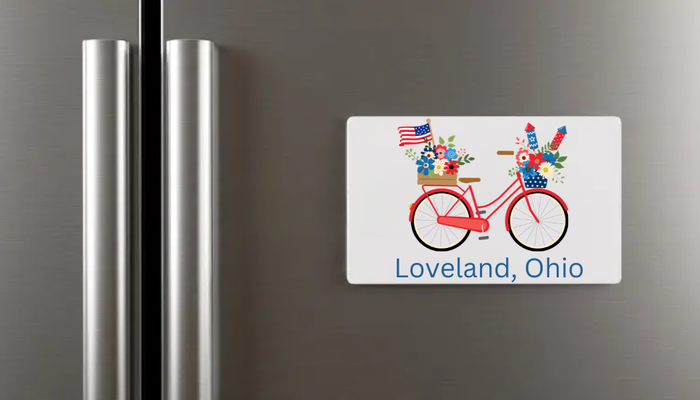 Loveland Patriotic Bike Neoprene Magnet-Lemons and Limes Boutique