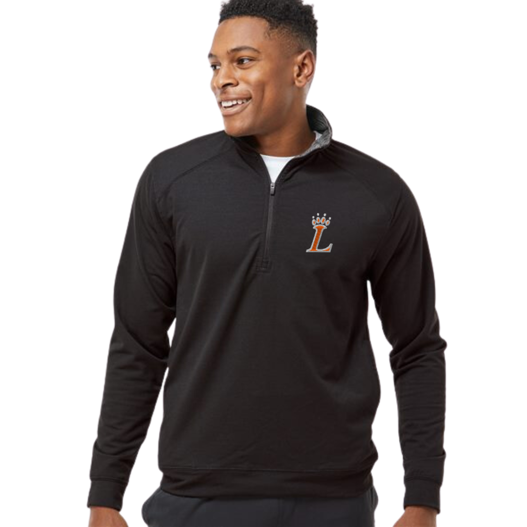 Loveland Men's Embroidered Quarter Zip Pullover on Black-Lemons and Limes Boutique